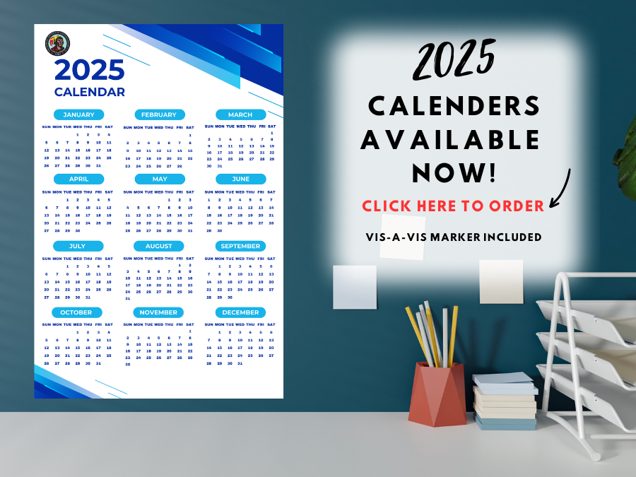 2025 Calendar 16 x 24 includes Vis a Vis Marker